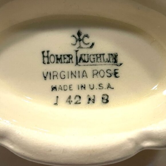 Homer Laughlin Virginia Rose Design Set of Creamer and Sugar Bowls Made In USA - Picture 10 of 10
